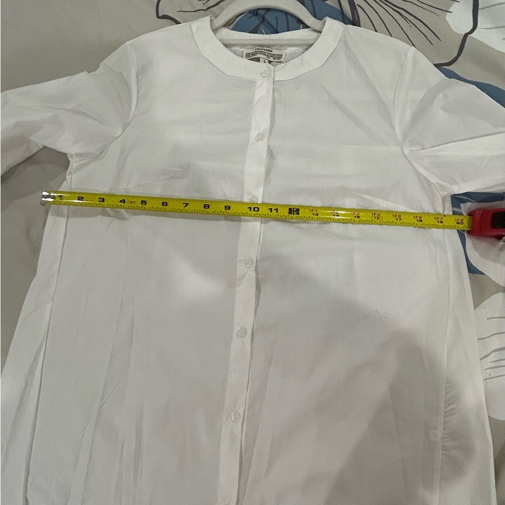 COCO’S KISS • White Bell Sleeve Button Down Shirt Dress • size S - Picture 10 of 14